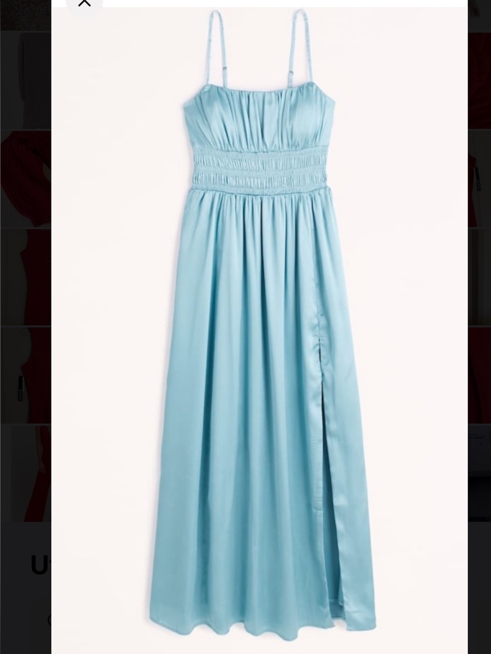 Abercrombie & Fitch Light Blue Spaghetti-Strap Maxi Dress